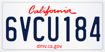 CA license plate 6VCU184