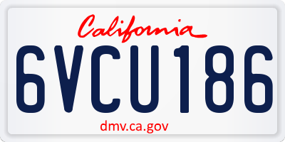CA license plate 6VCU186