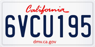 CA license plate 6VCU195