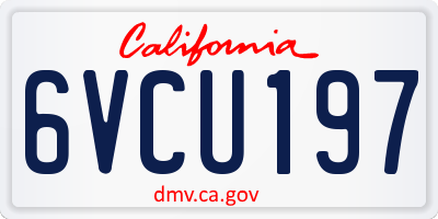 CA license plate 6VCU197