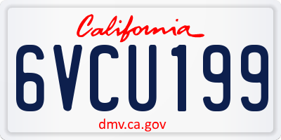 CA license plate 6VCU199
