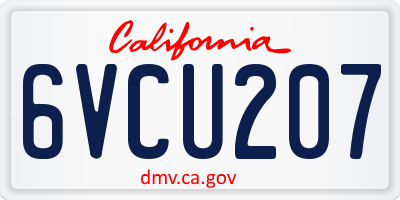 CA license plate 6VCU207