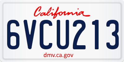 CA license plate 6VCU213