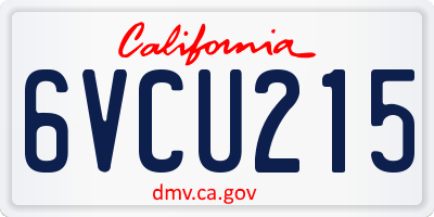CA license plate 6VCU215