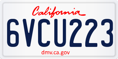 CA license plate 6VCU223