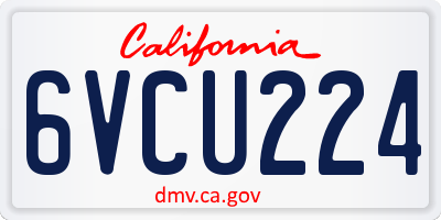 CA license plate 6VCU224
