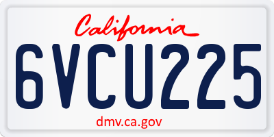 CA license plate 6VCU225