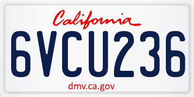 CA license plate 6VCU236