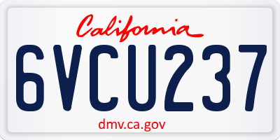 CA license plate 6VCU237