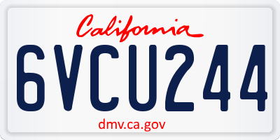 CA license plate 6VCU244