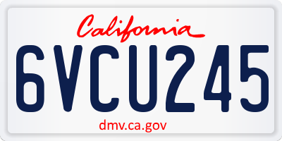 CA license plate 6VCU245
