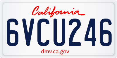 CA license plate 6VCU246