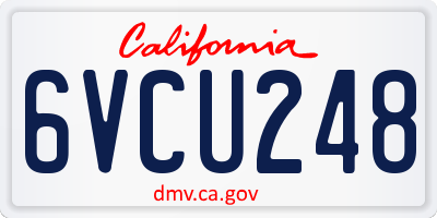 CA license plate 6VCU248