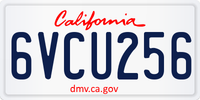 CA license plate 6VCU256