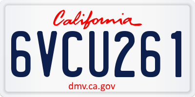 CA license plate 6VCU261