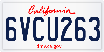 CA license plate 6VCU263