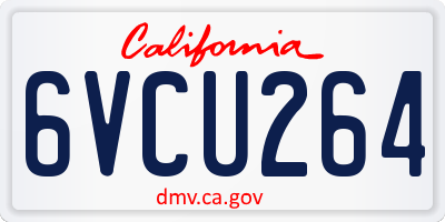 CA license plate 6VCU264