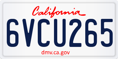 CA license plate 6VCU265