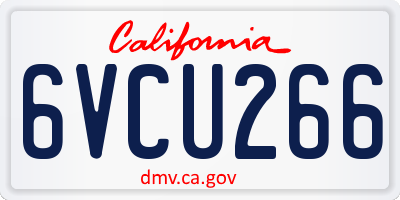 CA license plate 6VCU266