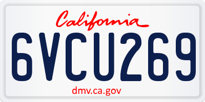 CA license plate 6VCU269