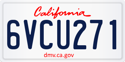 CA license plate 6VCU271