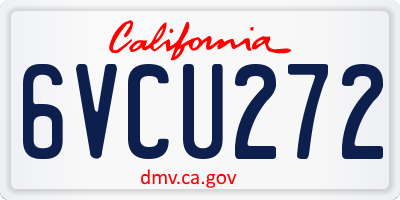 CA license plate 6VCU272