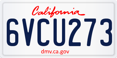 CA license plate 6VCU273