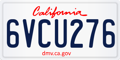 CA license plate 6VCU276