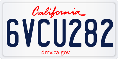 CA license plate 6VCU282