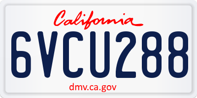CA license plate 6VCU288