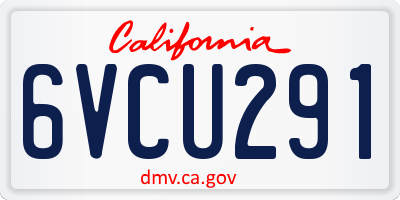 CA license plate 6VCU291