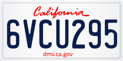 CA license plate 6VCU295