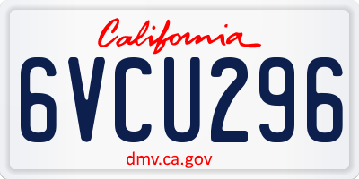 CA license plate 6VCU296