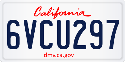 CA license plate 6VCU297