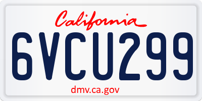 CA license plate 6VCU299