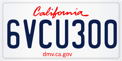 CA license plate 6VCU300