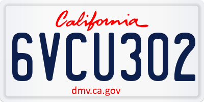 CA license plate 6VCU302