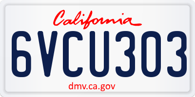 CA license plate 6VCU303