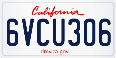 CA license plate 6VCU306