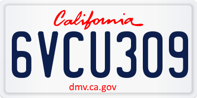 CA license plate 6VCU309