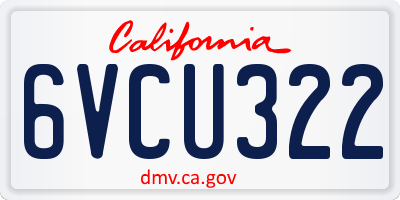 CA license plate 6VCU322