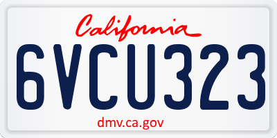 CA license plate 6VCU323