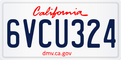CA license plate 6VCU324
