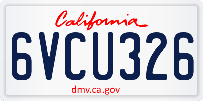CA license plate 6VCU326