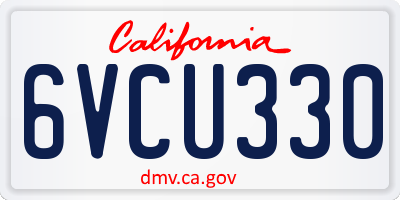 CA license plate 6VCU330