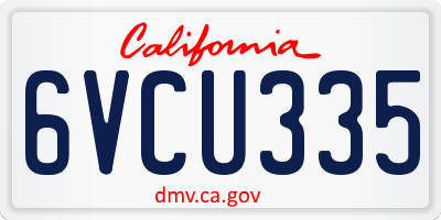 CA license plate 6VCU335