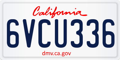 CA license plate 6VCU336