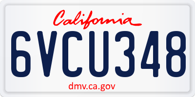 CA license plate 6VCU348