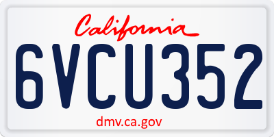 CA license plate 6VCU352
