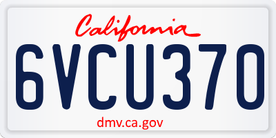 CA license plate 6VCU370